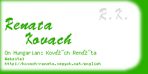 renata kovach business card